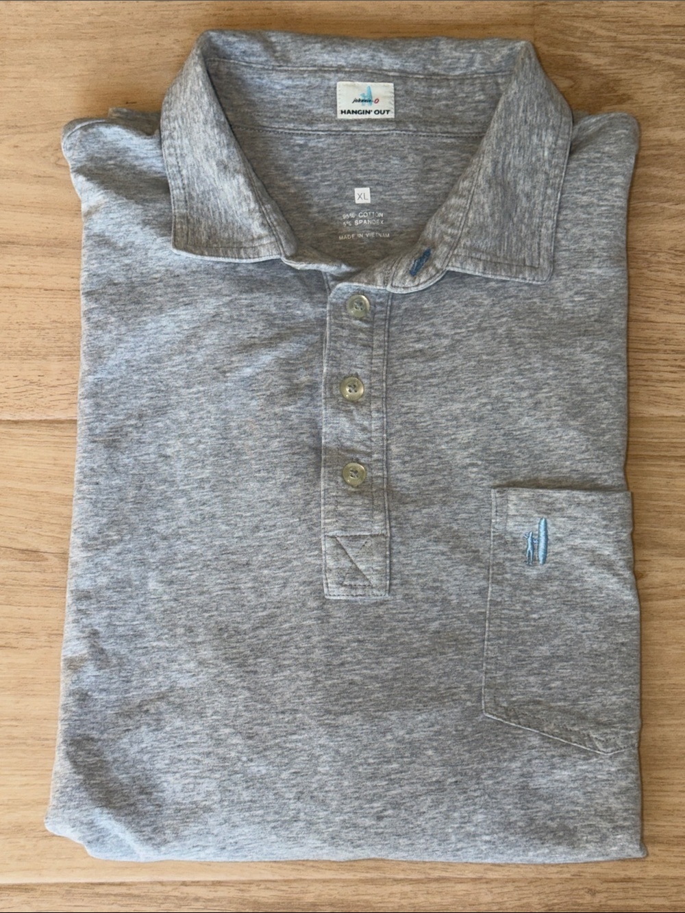 Johnnie-O Men's Heather Gray Polo Shirt size XLarge